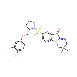 Cc1cc(OC[C@@H]2CCCN2S(=O)(=O)c2ccc3c(c2)C(=O)C2=NCC(C)(C)CN23)ccc1F ZINC000045354013