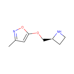 Cc1cc(OC[C@@H]2CCN2)on1 ZINC000095557135