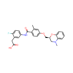 Cc1cc(OC[C@@H]2CN(C)c3ccccc3O2)ccc1C(=O)Nc1ccc(F)c(CC(=O)O)c1 ZINC000072116202