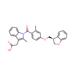 Cc1cc(OC[C@@H]2COc3ccccc32)ccc1C(=O)n1c(C)c(CC(=O)O)c2ccccc21 ZINC000072110803