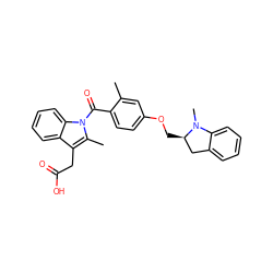 Cc1cc(OC[C@@H]2Cc3ccccc3N2C)ccc1C(=O)n1c(C)c(CC(=O)O)c2ccccc21 ZINC000072111328