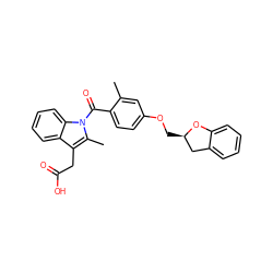 Cc1cc(OC[C@@H]2Cc3ccccc3O2)ccc1C(=O)n1c(C)c(CC(=O)O)c2ccccc21 ZINC000072110804