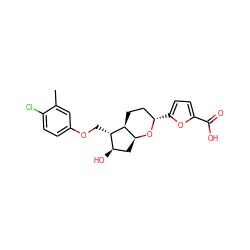 Cc1cc(OC[C@H]2[C@H](O)C[C@@H]3O[C@@H](c4ccc(C(=O)O)o4)CC[C@@H]32)ccc1Cl ZINC000653715013