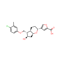 Cc1cc(OC[C@H]2[C@H](O)C[C@@H]3O[C@@H](c4coc(C(=O)O)c4)CC[C@@H]32)ccc1Cl ZINC000653714986