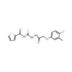 Cc1cc(OCC(=O)NNC(=S)NC(=O)c2cccs2)ccc1Cl ZINC000002135970