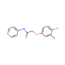 Cc1cc(OCC(=O)Nc2ccncc2)ccc1Br ZINC000000446267