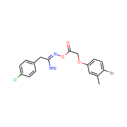 Cc1cc(OCC(=O)O/N=C(\N)Cc2ccc(Cl)cc2)ccc1Br ZINC000004936947