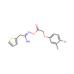 Cc1cc(OCC(=O)O/N=C(\N)Cc2cccs2)ccc1Br ZINC000005092645