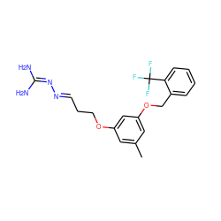 Cc1cc(OCC/C=N/N=C(N)N)cc(OCc2ccccc2C(F)(F)F)c1 ZINC000027311439