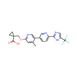 Cc1cc(OCC2(C(=O)O)CC2)ncc1-c1ccc(-c2ncc(C(F)(F)F)[nH]2)nc1 ZINC000204762373