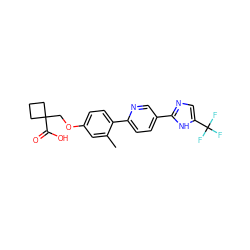 Cc1cc(OCC2(C(=O)O)CCC2)ccc1-c1ccc(-c2ncc(C(F)(F)F)[nH]2)cn1 ZINC000200826056