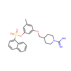 Cc1cc(OCC2CCN(C(=N)N)CC2)cc(OS(=O)(=O)c2cccc3ccccc23)c1 ZINC000027900216