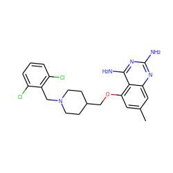 Cc1cc(OCC2CCN(Cc3c(Cl)cccc3Cl)CC2)c2c(N)nc(N)nc2c1 ZINC001772625074