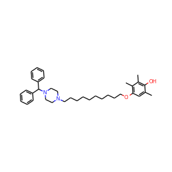 Cc1cc(OCCCCCCCCCCN2CCN(C(c3ccccc3)c3ccccc3)CC2)c(C)c(C)c1O ZINC000026486147