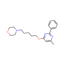 Cc1cc(OCCCCCN2CCOCC2)nc(-c2ccccc2)n1 ZINC000299821955