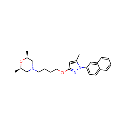 Cc1cc(OCCCCN2C[C@H](C)O[C@H](C)C2)nn1-c1ccc2ccccc2c1 ZINC000095553868