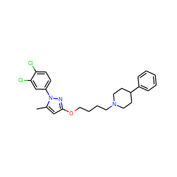 Cc1cc(OCCCCN2CCC(c3ccccc3)CC2)nn1-c1ccc(Cl)c(Cl)c1 ZINC000095556539