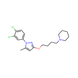 Cc1cc(OCCCCN2CCCCC2)nn1-c1ccc(Cl)c(Cl)c1 ZINC000035950777