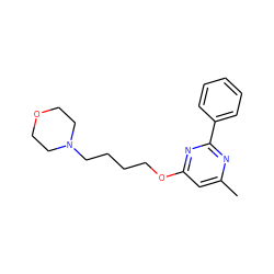 Cc1cc(OCCCCN2CCOCC2)nc(-c2ccccc2)n1 ZINC000299838392