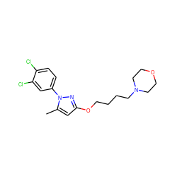 Cc1cc(OCCCCN2CCOCC2)nn1-c1ccc(Cl)c(Cl)c1 ZINC000035793179