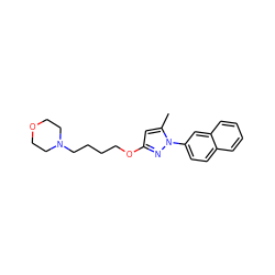 Cc1cc(OCCCCN2CCOCC2)nn1-c1ccc2ccccc2c1 ZINC000095557626