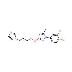 Cc1cc(OCCCCn2ccnc2)nn1-c1ccc(Cl)c(Cl)c1 ZINC000035931050