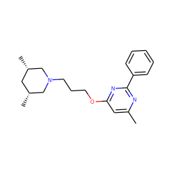 Cc1cc(OCCCN2C[C@@H](C)C[C@@H](C)C2)nc(-c2ccccc2)n1 ZINC000299831182