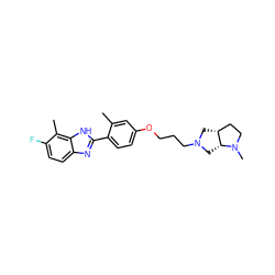 Cc1cc(OCCCN2C[C@@H]3CCN(C)[C@@H]3C2)ccc1-c1nc2ccc(F)c(C)c2[nH]1 ZINC000049113734