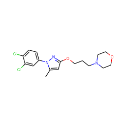 Cc1cc(OCCCN2CCOCC2)nn1-c1ccc(Cl)c(Cl)c1 ZINC000095557395