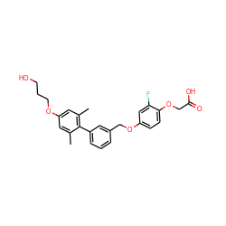 Cc1cc(OCCCO)cc(C)c1-c1cccc(COc2ccc(OCC(=O)O)c(F)c2)c1 ZINC000473158161