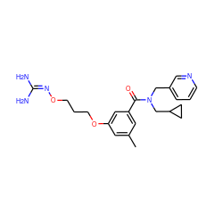 Cc1cc(OCCCON=C(N)N)cc(C(=O)N(Cc2cccnc2)CC2CC2)c1 ZINC000027205669