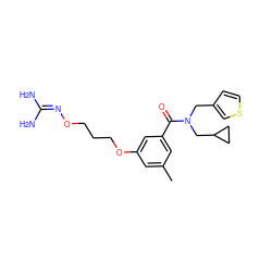 Cc1cc(OCCCON=C(N)N)cc(C(=O)N(Cc2ccsc2)CC2CC2)c1 ZINC000027206843