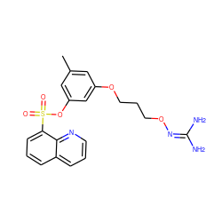 Cc1cc(OCCCON=C(N)N)cc(OS(=O)(=O)c2cccc3cccnc23)c1 ZINC000013489455