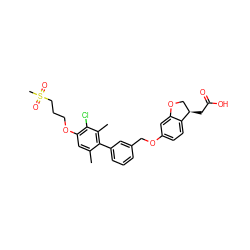 Cc1cc(OCCCS(C)(=O)=O)c(Cl)c(C)c1-c1cccc(COc2ccc3c(c2)OC[C@H]3CC(=O)O)c1 ZINC000084756800