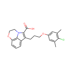 Cc1cc(OCCCc2c(C(=O)O)n3c4c(cccc24)OCC3)cc(C)c1Cl ZINC000299850114