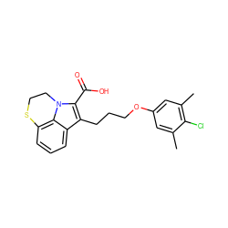 Cc1cc(OCCCc2c(C(=O)O)n3c4c(cccc24)SCC3)cc(C)c1Cl ZINC000299852140