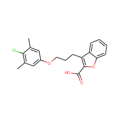 Cc1cc(OCCCc2c(C(=O)O)oc3ccccc23)cc(C)c1Cl ZINC000095596008