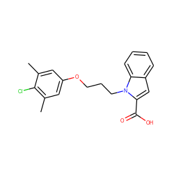 Cc1cc(OCCCn2c(C(=O)O)cc3ccccc32)cc(C)c1Cl ZINC000095594020