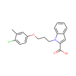 Cc1cc(OCCCn2c(C(=O)O)cc3ccccc32)ccc1Cl ZINC000095593362