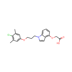 Cc1cc(OCCCn2ccc3c(OCC(=O)O)cccc32)cc(C)c1Cl ZINC001772625231