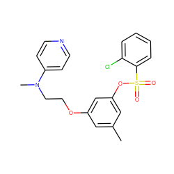 Cc1cc(OCCN(C)c2ccncc2)cc(OS(=O)(=O)c2ccccc2Cl)c1 ZINC000013779736