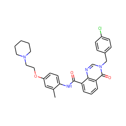 Cc1cc(OCCN2CCCCC2)ccc1NC(=O)c1cccc2c(=O)n(Cc3ccc(Cl)cc3)cnc12 ZINC000045202316