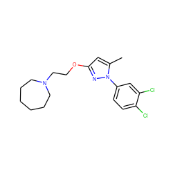 Cc1cc(OCCN2CCCCCC2)nn1-c1ccc(Cl)c(Cl)c1 ZINC000095554581