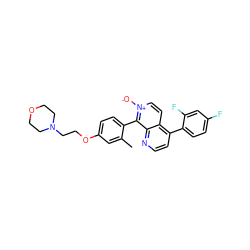 Cc1cc(OCCN2CCOCC2)ccc1-c1c2nccc(-c3ccc(F)cc3F)c2cc[n+]1[O-] ZINC000073168891