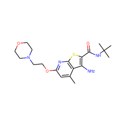 Cc1cc(OCCN2CCOCC2)nc2sc(C(=O)NC(C)(C)C)c(N)c12 ZINC000064732262