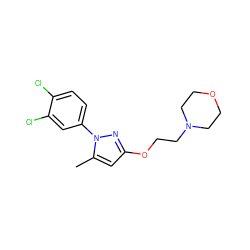 Cc1cc(OCCN2CCOCC2)nn1-c1ccc(Cl)c(Cl)c1 ZINC000035846334