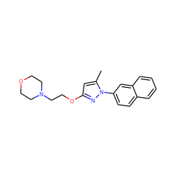 Cc1cc(OCCN2CCOCC2)nn1-c1ccc2ccccc2c1 ZINC000095000617