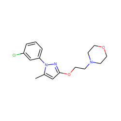 Cc1cc(OCCN2CCOCC2)nn1-c1cccc(Cl)c1 ZINC000095552961