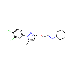 Cc1cc(OCCNC2CCCCC2)nn1-c1ccc(Cl)c(Cl)c1 ZINC000095554795