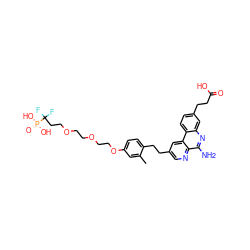 Cc1cc(OCCOCCOCCC(F)(F)P(=O)(O)O)ccc1CCc1cnc2c(N)nc3cc(CCC(=O)O)ccc3c2c1 ZINC000068250626